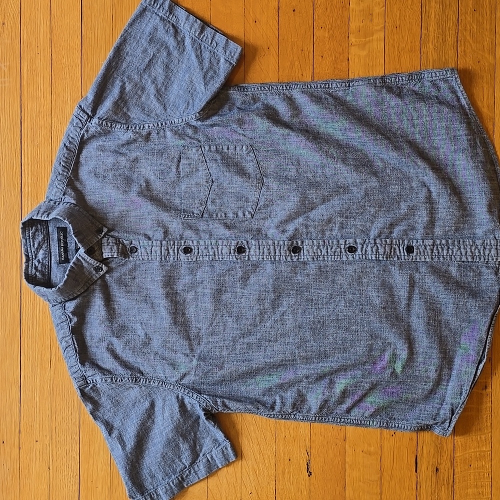 Banana Republic, Slim-Fit Chambray, Short Sleeve Shirt, EUC, Men's M